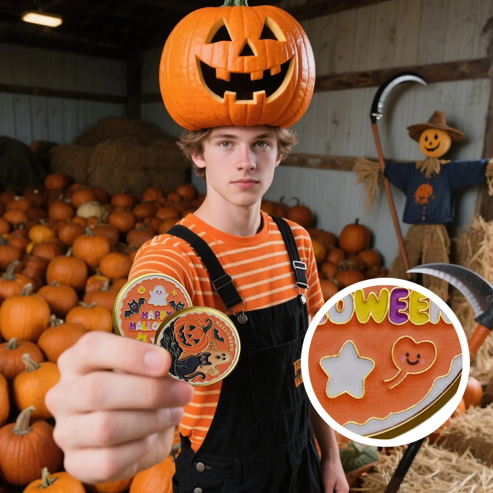 Halloween Coin Halloween Pumpkin Souvenir Coin Collectible Commemoration Souvenir Festive Decor For Friends Mother Family Adults
