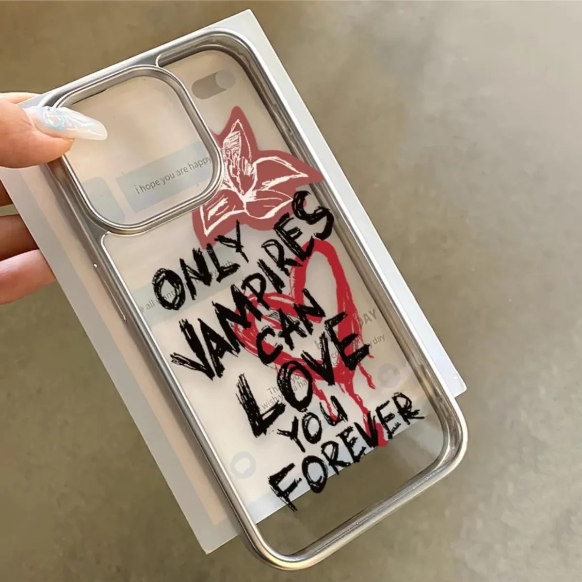 Vampires Love Forever Fashion For iPhone 16 15 14 13 12 11 Pro XR XS Max 7 8 Plus ShockCoveroof Soft Phone Y2K INS Funda Cover