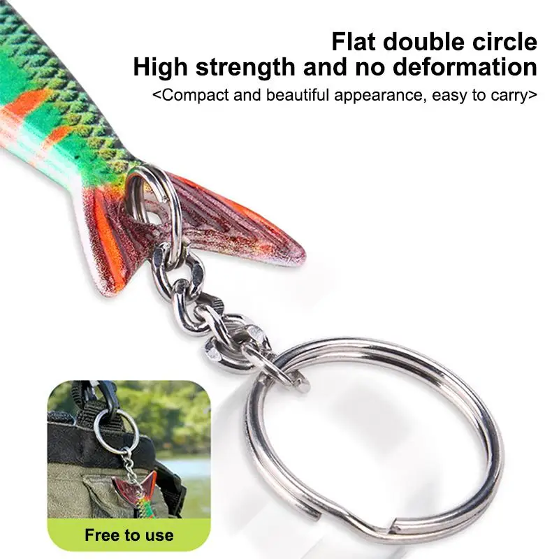Zinc Alloy Fish Shaped Bottle Opener Keychain Lifelike Look Sturdy Build For Fishing Camping Daily Use