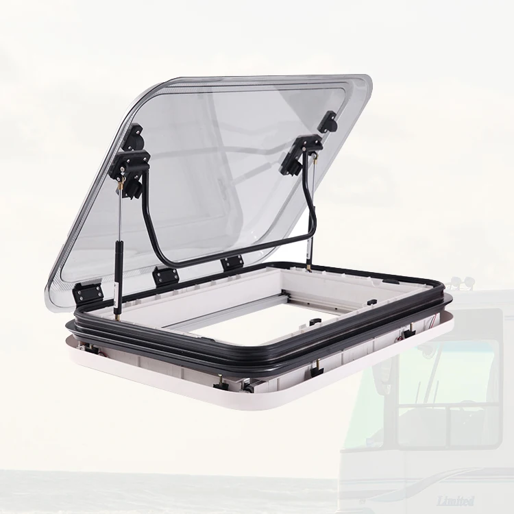 

RV Skylight 500*500 MM Double Glass Window RV Camper Roof Vent With LED Light RV Camper Skylight