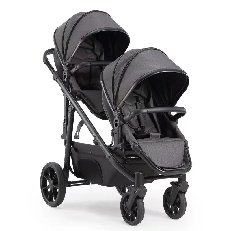 

Twin , lightweight folding and reclining, two-child strollers, children's travel artifact