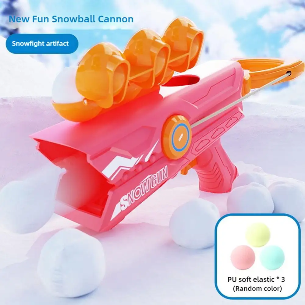 New Snowball Launcher Gun Toy Kids Clamp Snow Ball Grasping Clamps Tool Round Ball Cartoon Toy Winter Outdoor Interaction Game