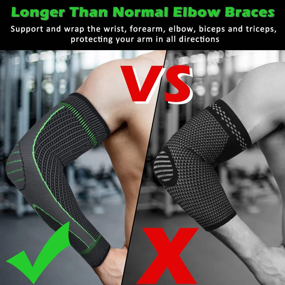 Tcare 1PC Elbow Pads Compression Arm Sleeves for Men Women, Non-Slip Breathable Arm Support for Tendonitis,Golf Elbow, Arthritis