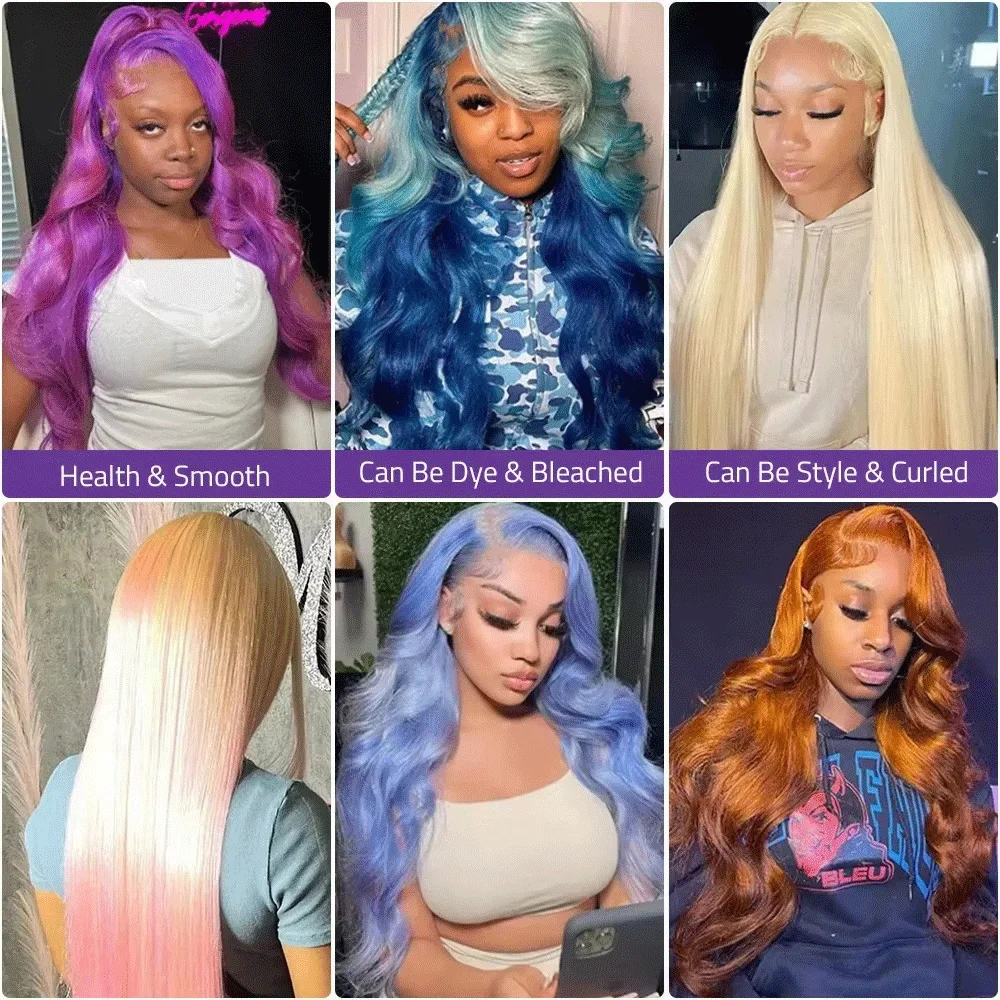 40 Inch 613 Honey Blonde Colored Body Wave Lace Frontal Human Hair Wig Preplucked 13x6 HD Lace Front Wigs For Women 200% Density image 4