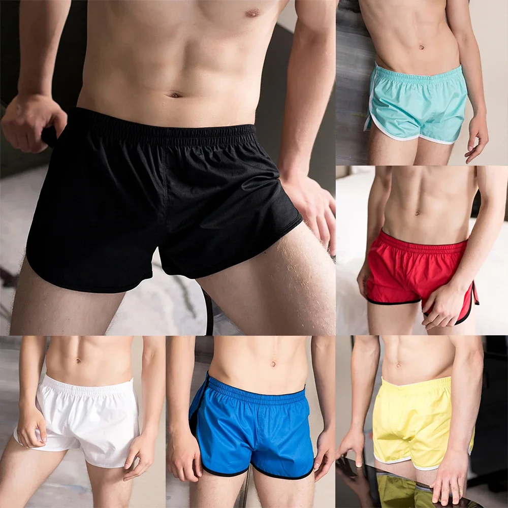 White/Yellow/Red/Black Men\'s Bodybuilding Shorts Summer Sports Training Shorts Beach Fitness GYM Quick Dry Pants