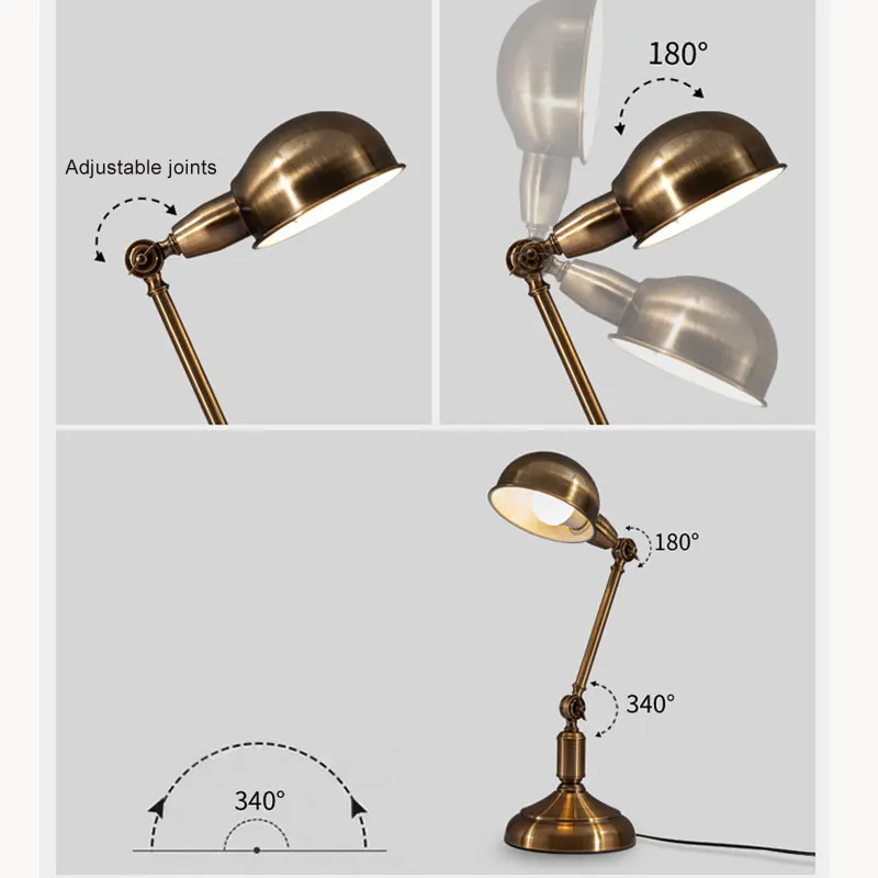 Imagem -05 - Luxo Eye Care Table Lamp Estilo Americano Luz Retro Criativo Aprendizagem Desk Lamp Sala de Estar Quarto Abajur Estilo Europeu