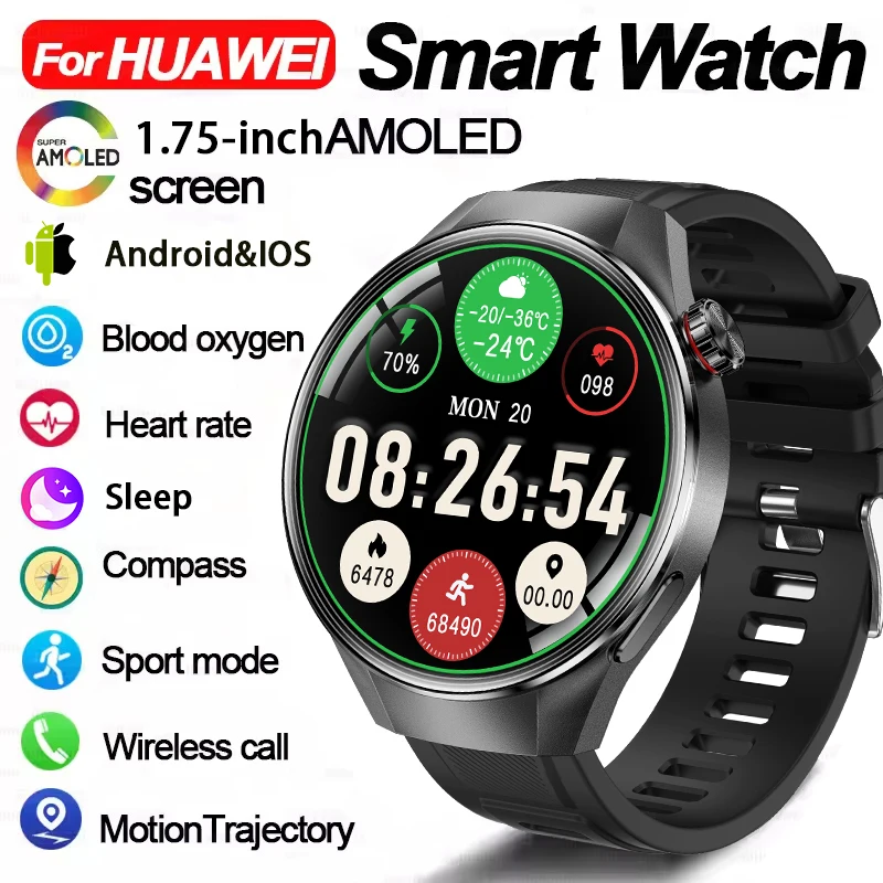 

2025 Новые обновленные смарт-часы GT5 для мужчин Watch5 Pro AMOLED HD Экран Bluetooth Вызов GPS Траектория NFC Сердечный ритм Компас SmartWatch