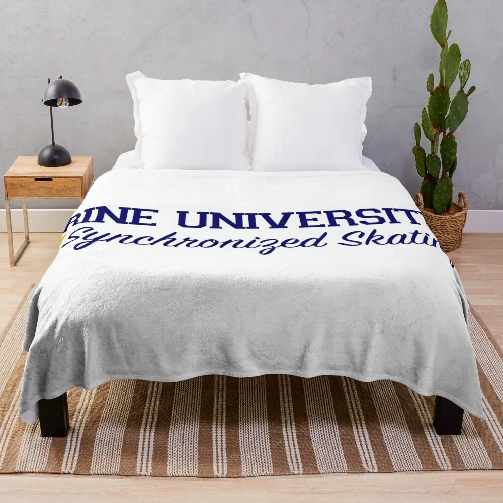 Trine University Synchronized Skating Throw Blanket Quilt Soft Plush Plaid Camping Blankets