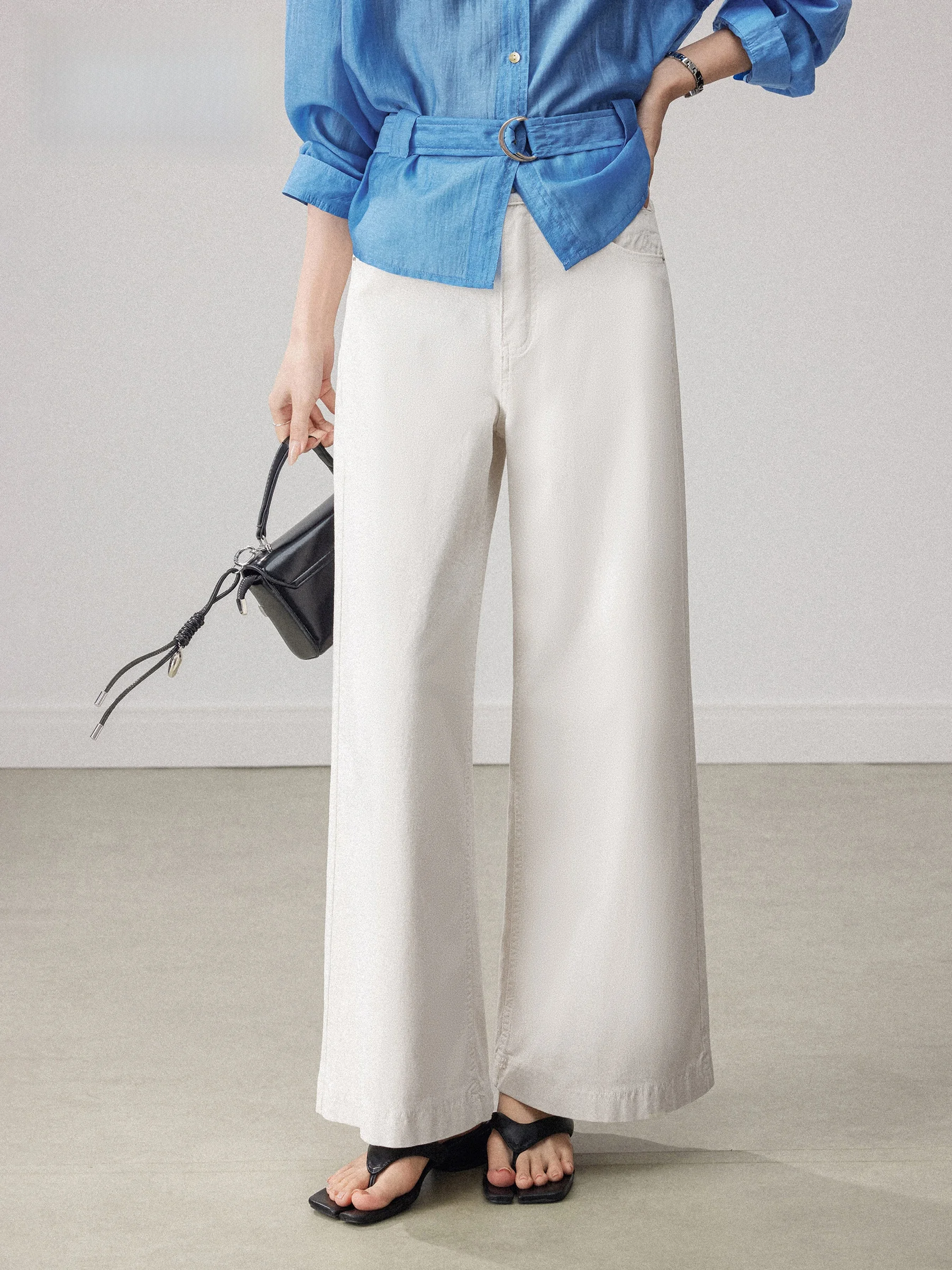 

High Waist Wide Leg Straight Cut Jeans Women's Spring 2026 New Style Slimming Loose Drapey Long Trousers by Zhang Dou Dou Mi