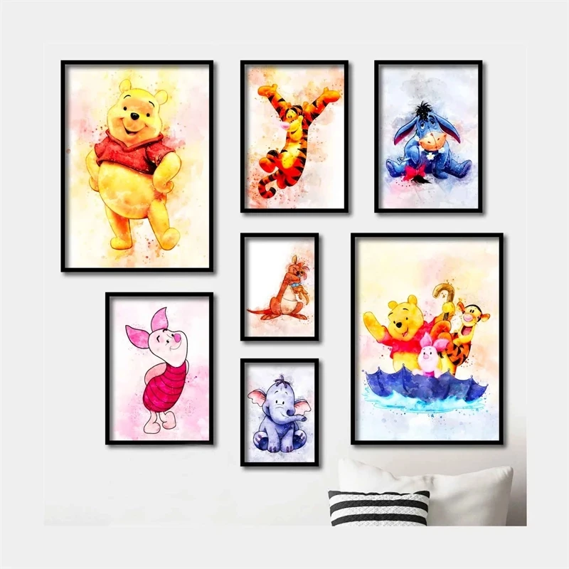 Disney WINNIE The POOH White Kraft Paper Posters Nursery Wall Art Posters And Prints Wall Pictures For Kids Room Decor