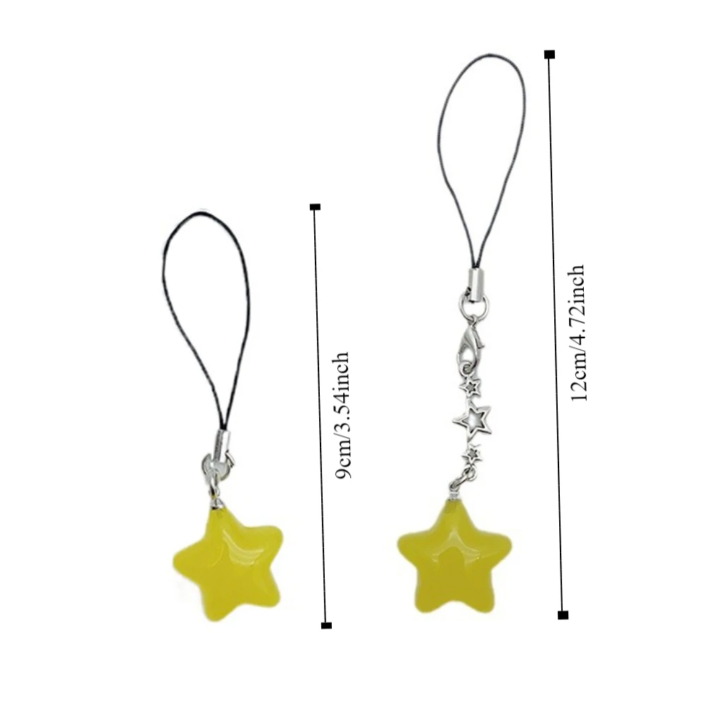 Colgante de correa de teléfono con forma de estrella a la moda, cuerda colgante Universal para teléfono, Color caramelo, cadena elegante para teléfono móvil, joyería para teléfono