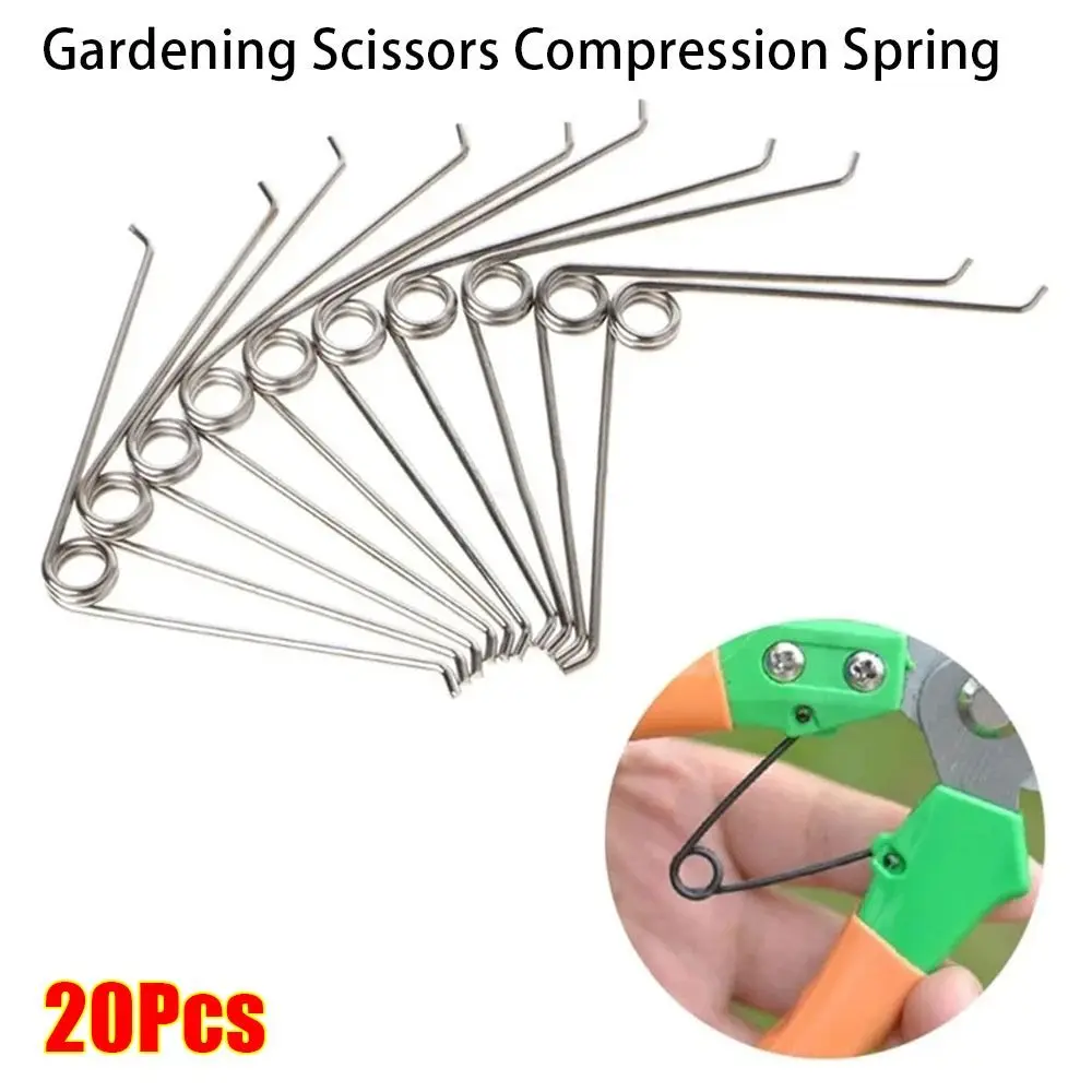 20Pcs New Gardening Hardware Compression Spring Silver Spring Steel Gardening Scissors Accessories V Shape 5x7cm Torsion Spring