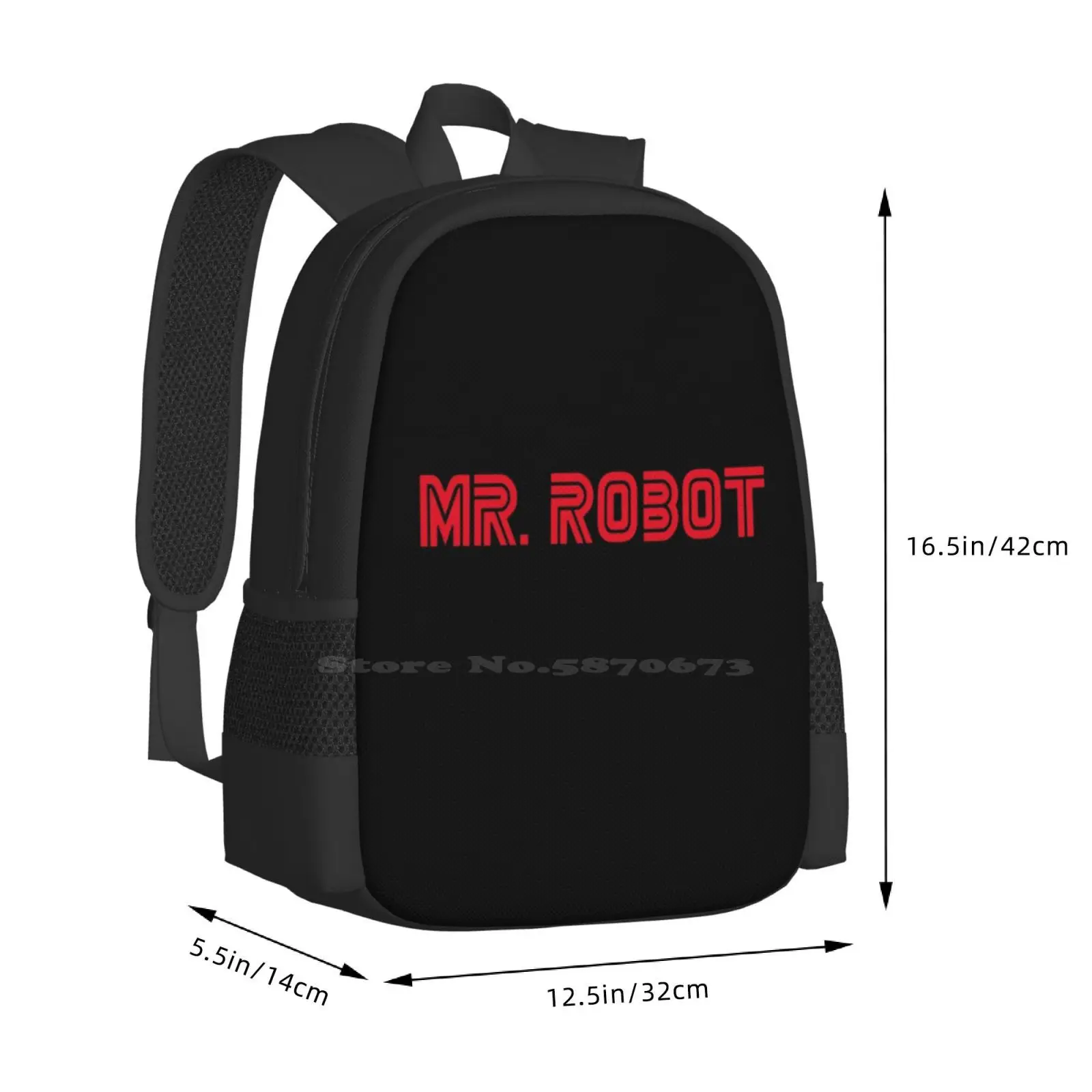 Tas punggung pola Mr Robot, ransel Mr Robot seri Tv terkenal Pop Hacker Fsociety tren baru hitam gelap merah