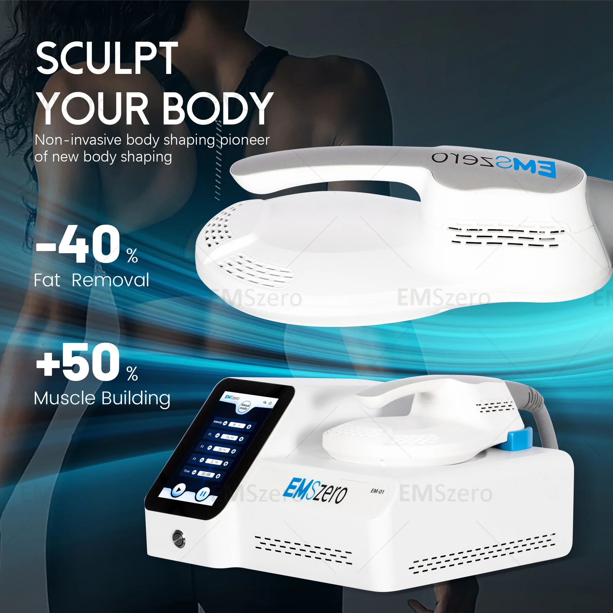 Draagbare EMSZERO Gewichtsverlies Spier Stimulerende Vetverwijdering Body Sculpt Machine EMSzero Power 6500W Lichaamsvormgeving met enkele handgreep