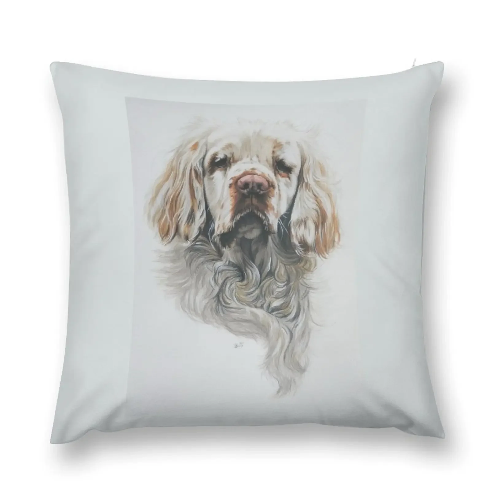 

Clumber Spaniel in Watercolor Throw Pillow Cushion Child Sofa Cover Pillow Decor pillow