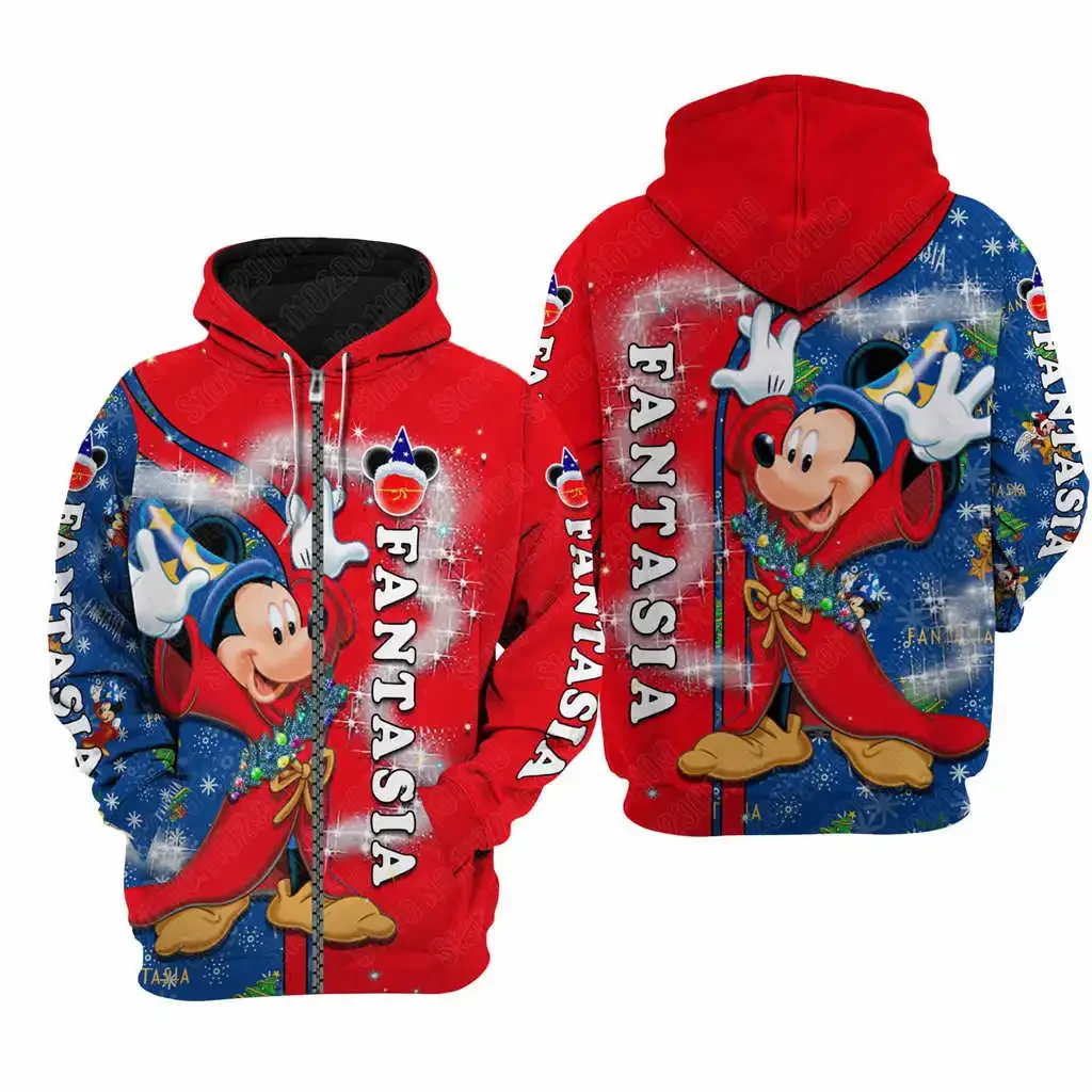 2024 Cartoon Disney Children's Hoodie 3D Printed Mickey Mouse Pattern Sweatshirt Street Fashion Casual Men and Women Hoodie