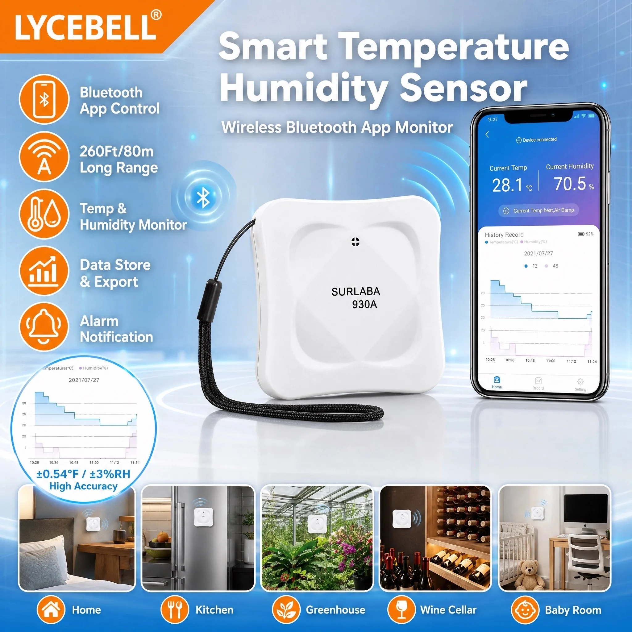 Smart Home Login - Termometro Igrometro Intelligente Bluetooth HoldPeak 930A,