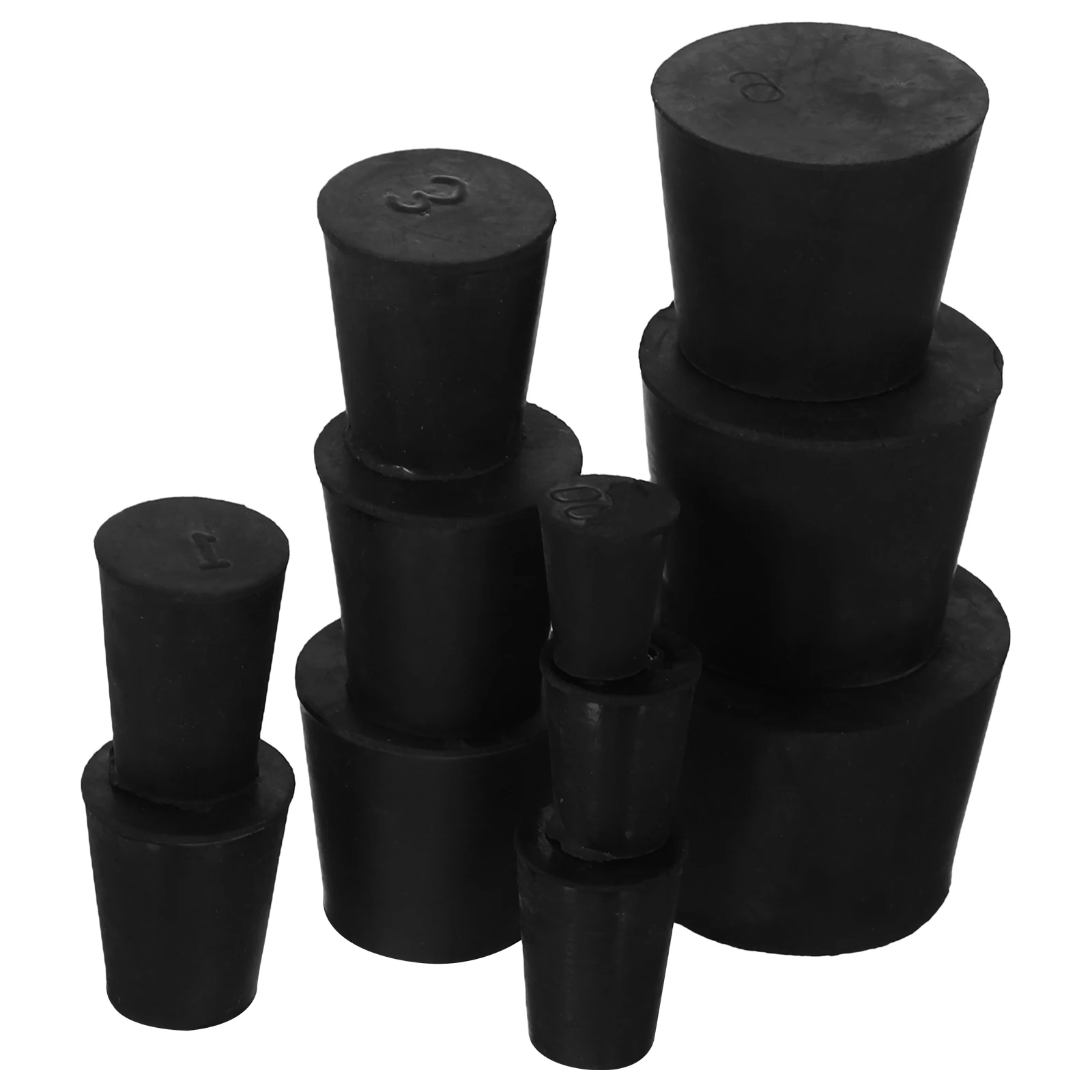 

11Pcs Black Tapered Rubber Stoppers for -Proof Sealing Plugs Experimental Bottles Containers Stopper Plug