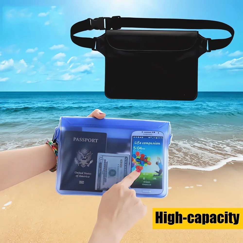 Tampa impermeável do telefone móvel 3 camadas Saco de natação de vedação Saco de proteção seca subaquática de tamanho grande para iPhone 14 Pro Max 11 e 8