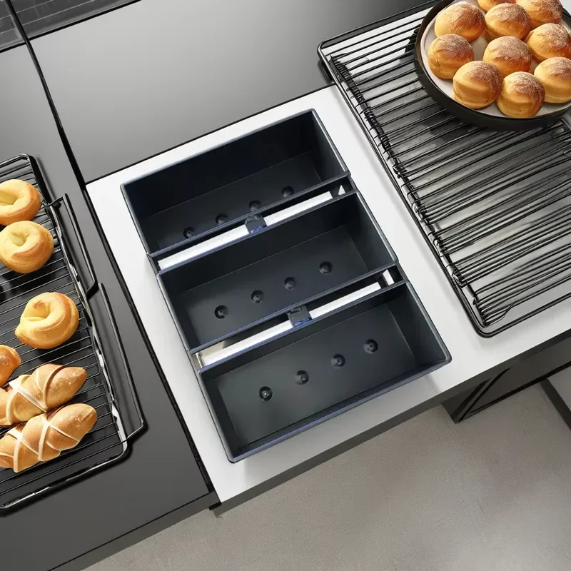 4 Inch Square Aluminum Bread Loaf Pan with Lid Commercial Baking Tin for Sliced Toast Cake Mold Nonstick Kitchen Bakeware