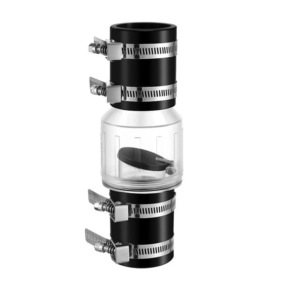 Spring Loaded Flapper 2 Sewage Check Valve with Transparent Body Designed for Quiet Operation and Visual Flow Monitoring