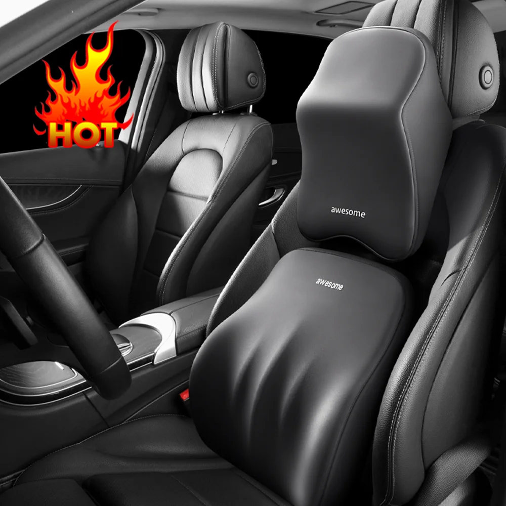 

Car Lumbar Back Support Headrest Neck Pillow Memory Foam Lumbar Pillow Universal Soft Neck Pillows Cushion Car Seat Cushion