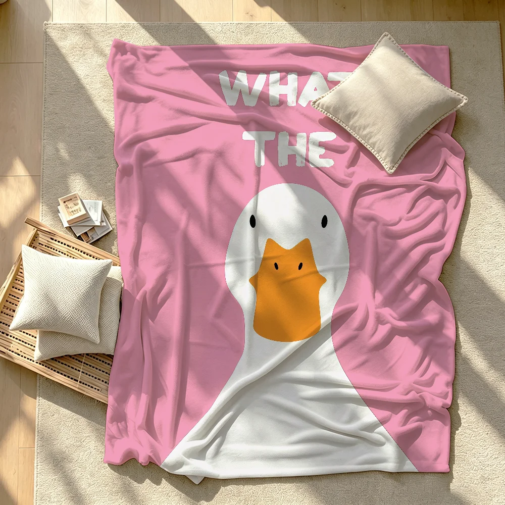 Cartoon What the Duck Blanket Soft Warm And Thick Perfect For Bedroom Living Room Bed Sofa Camping Picnic Office Gift
