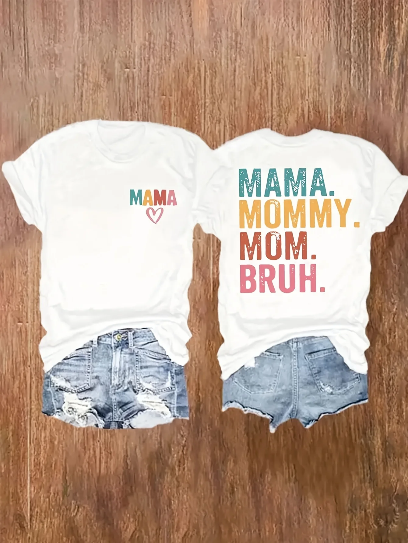 Camiseta informal de manga corta para mujer, Top con estampado gráfico de mamá y cuello redondo, regalo para el día de la madre, informal de manga corta Harajuku para mujer