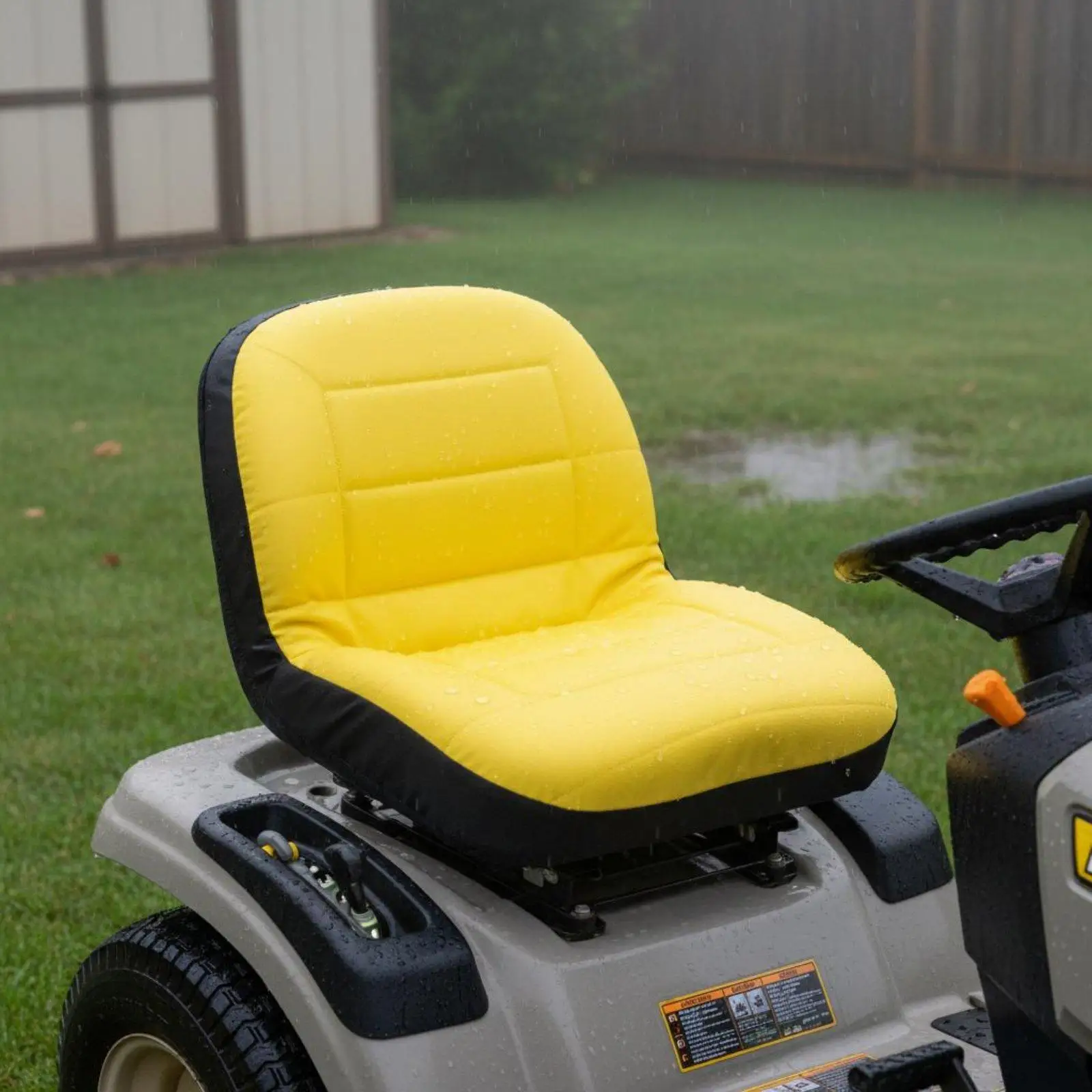 Universal Garden Tractor Seat Cover Waterproof 600D Oxford with Pockets Padded Mower Cushion for Yard Maintenance