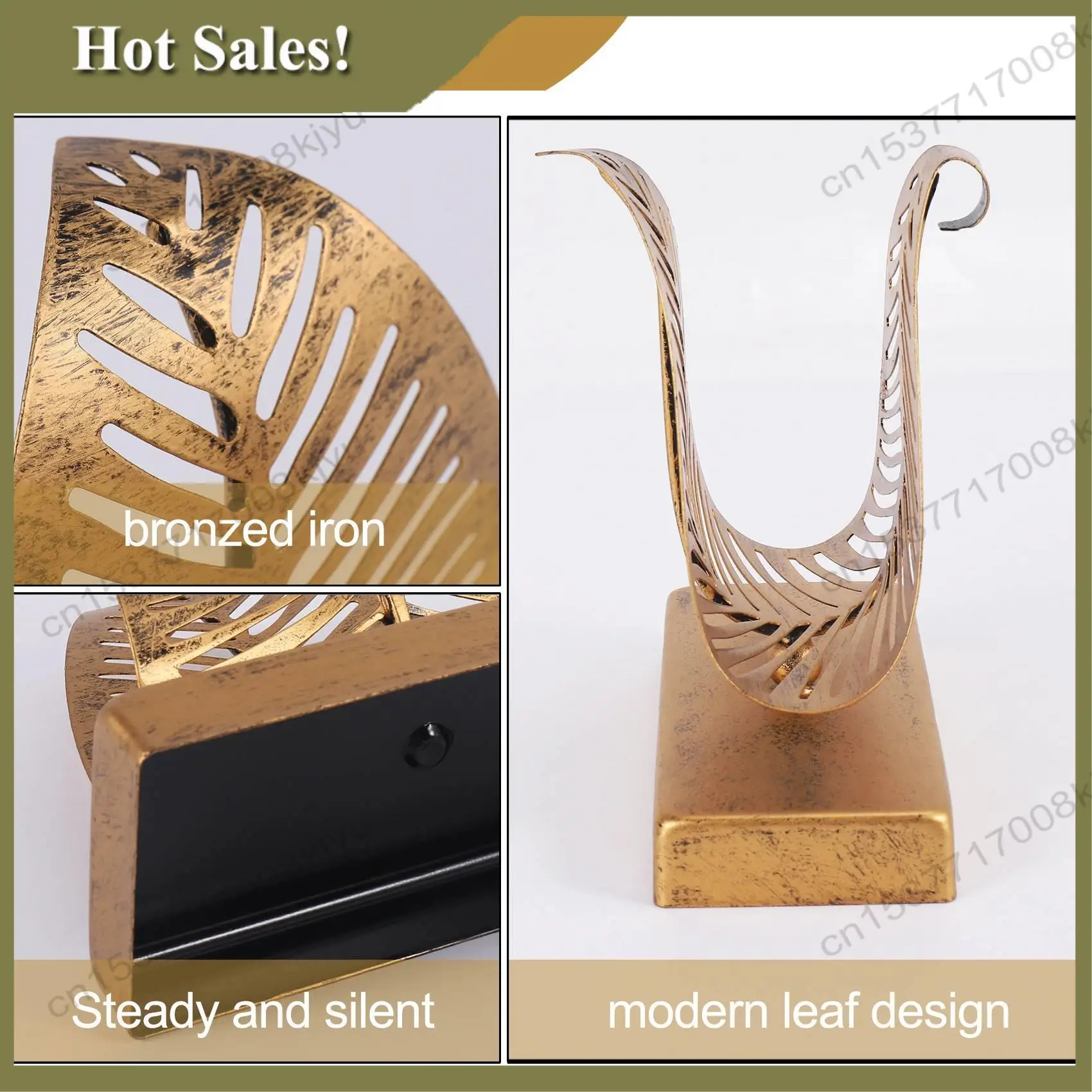 -A23G Freestanding Modern Napkin Holder With Leaf Design, Desktop Paper Towel Dispenser, Napkin Storage Storage Box