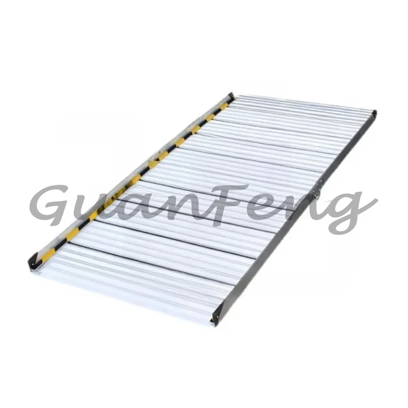 Up and down folding wheelchair ramp board portable mobile aluminum tread climbing stairs