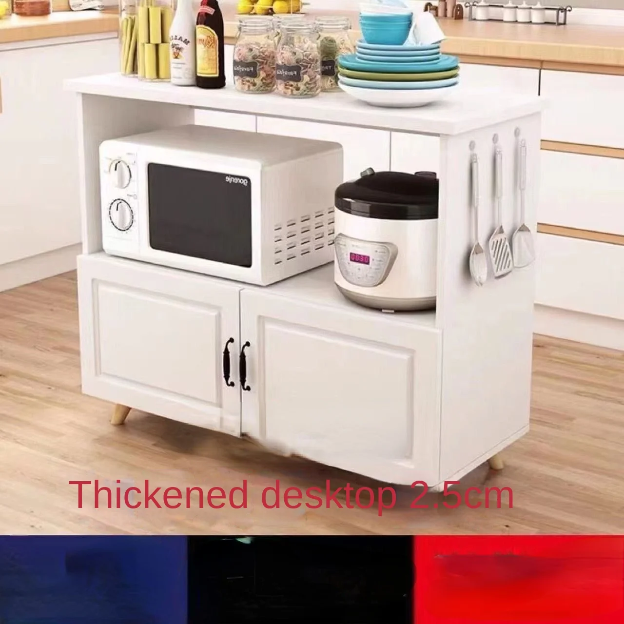 Kitchen Shelf Floor Microwave Oven Locker Cutting Station Cabinet Sideboard Cabinet Home Balcony Storage Cabinet