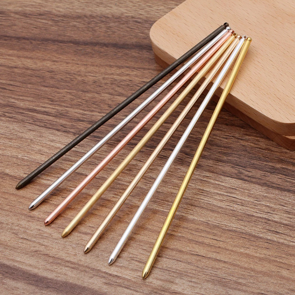 REGELIN 5pcs/lot 130mm Needle Bun Hair Sticks/Pins Hairpins Gold/Antique Bronze Plated Fashion Hairwear DIY Accessories