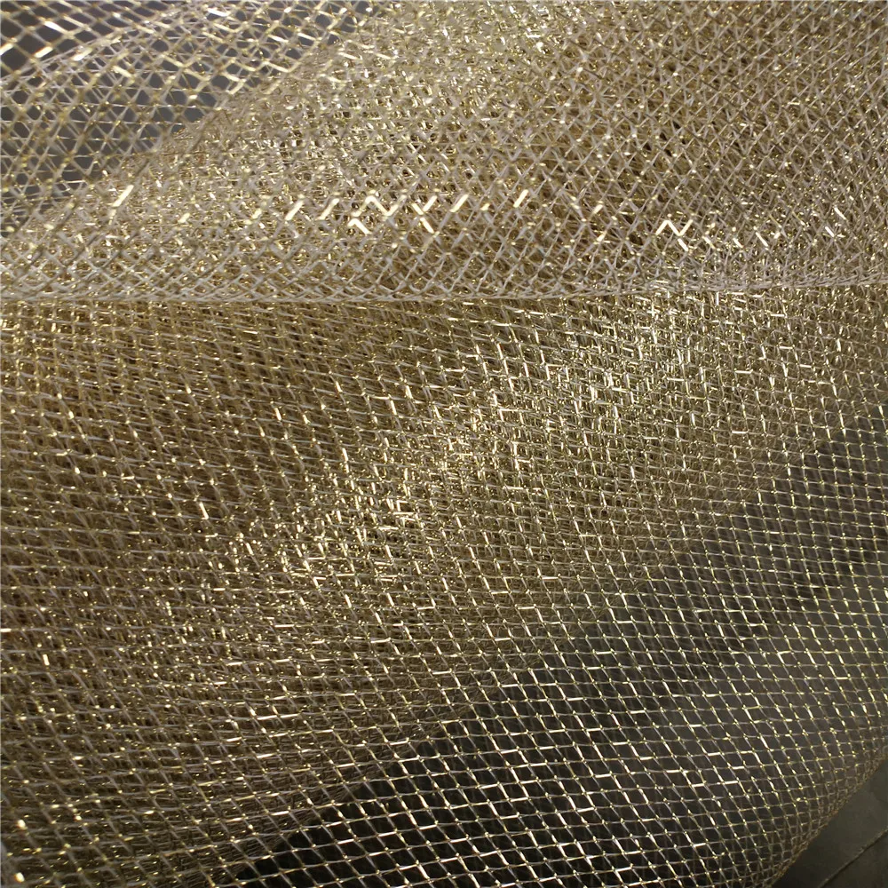 1 yard×155CM diamond hard gauze net transparent lattice net cloth gold and silver color clothing net cloth DIY sewing