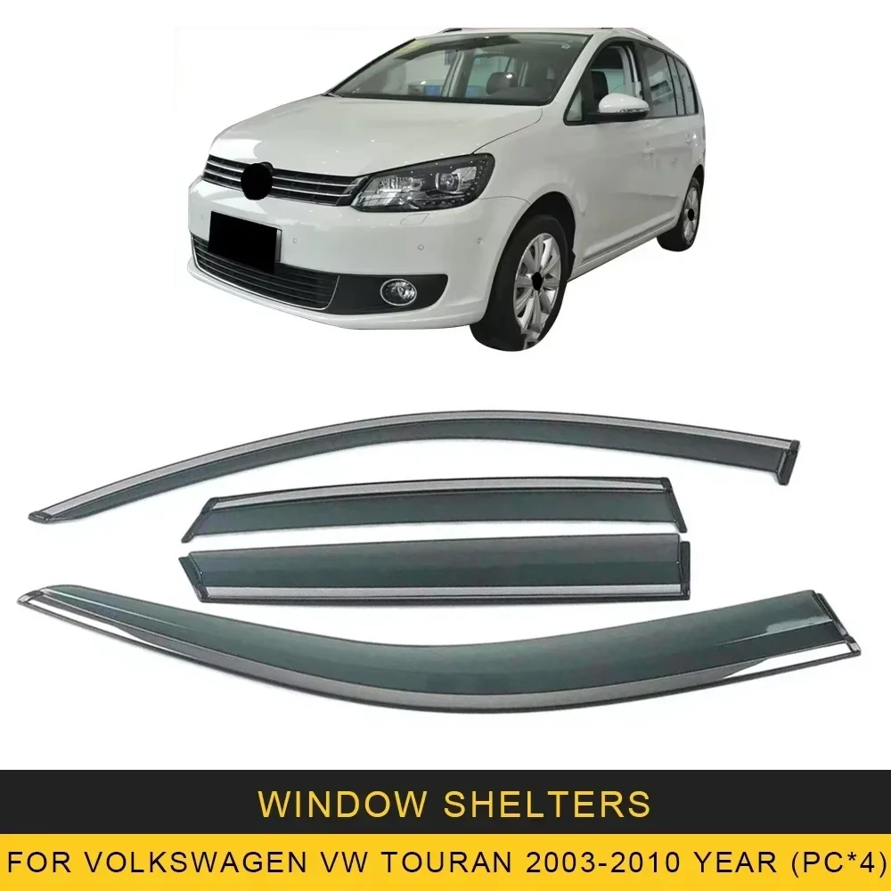 

Хромированные полоски, защита от дождя для VOLKSWAGEN VW Touran 2003-2010, оконный козырек, ветровые дефлекторы, дверной козырек, вентиляционные шторы, вентиляционный козырек