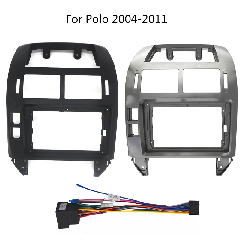 Fascia de Radio de coche Android para VW Volkswagen Polo 2004-2011, placa frontal de bisel de montaje, Kit de marco central de tablero frontal Interior de coche