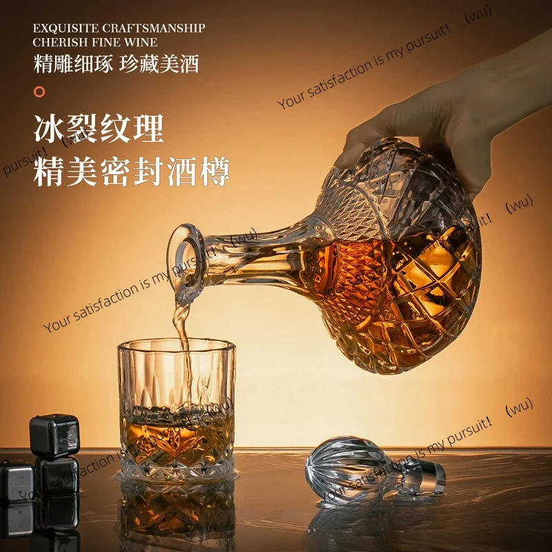 ZOCI-Glass foreign wine bottle with lid decanter(One bottle and two cups set)