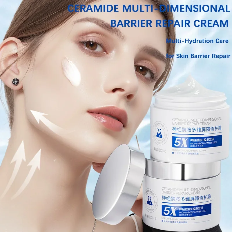 Moisturizing Cream for Face CERAMDE 150g Deep Hydration Dullness Rescue Brightens Sensitive Skin Non-Greasy Formula