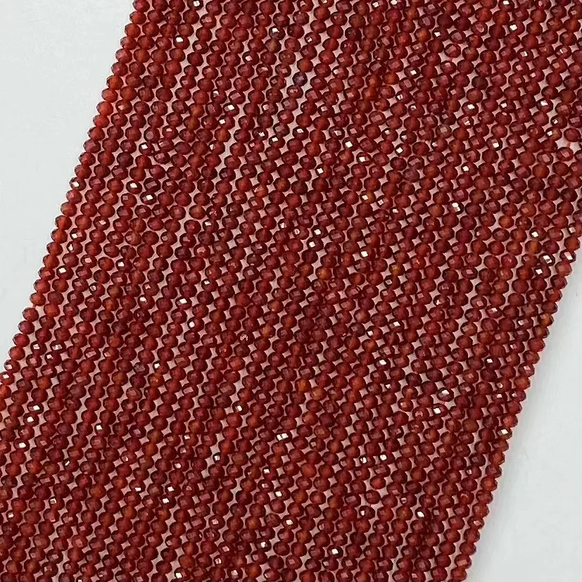 Natural Red Agate Stone Facted Beads 38cm Women Trendy Jewelry DIY Bracelet Necklace Accessories Fashion Elegant Charm Style