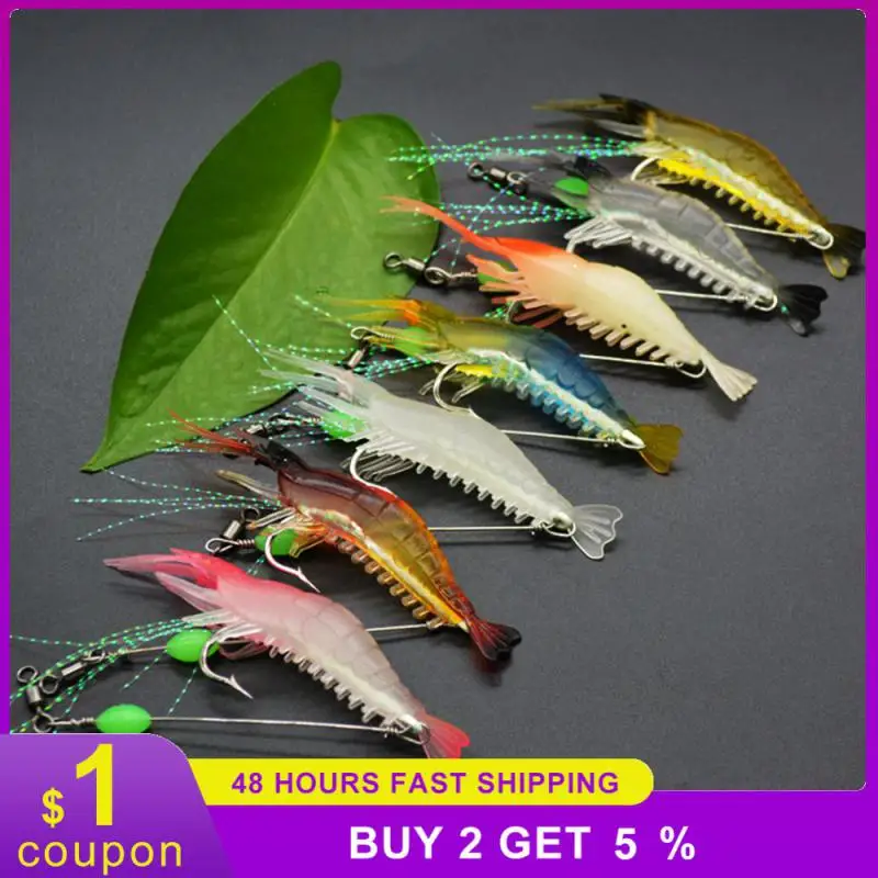 Luminous Shrimp Silicone Soft Quid Jigs Lure Fishing Lure Shrimp Fishing Lure Lifelike Artificial Fishing Activity Lure Luminous