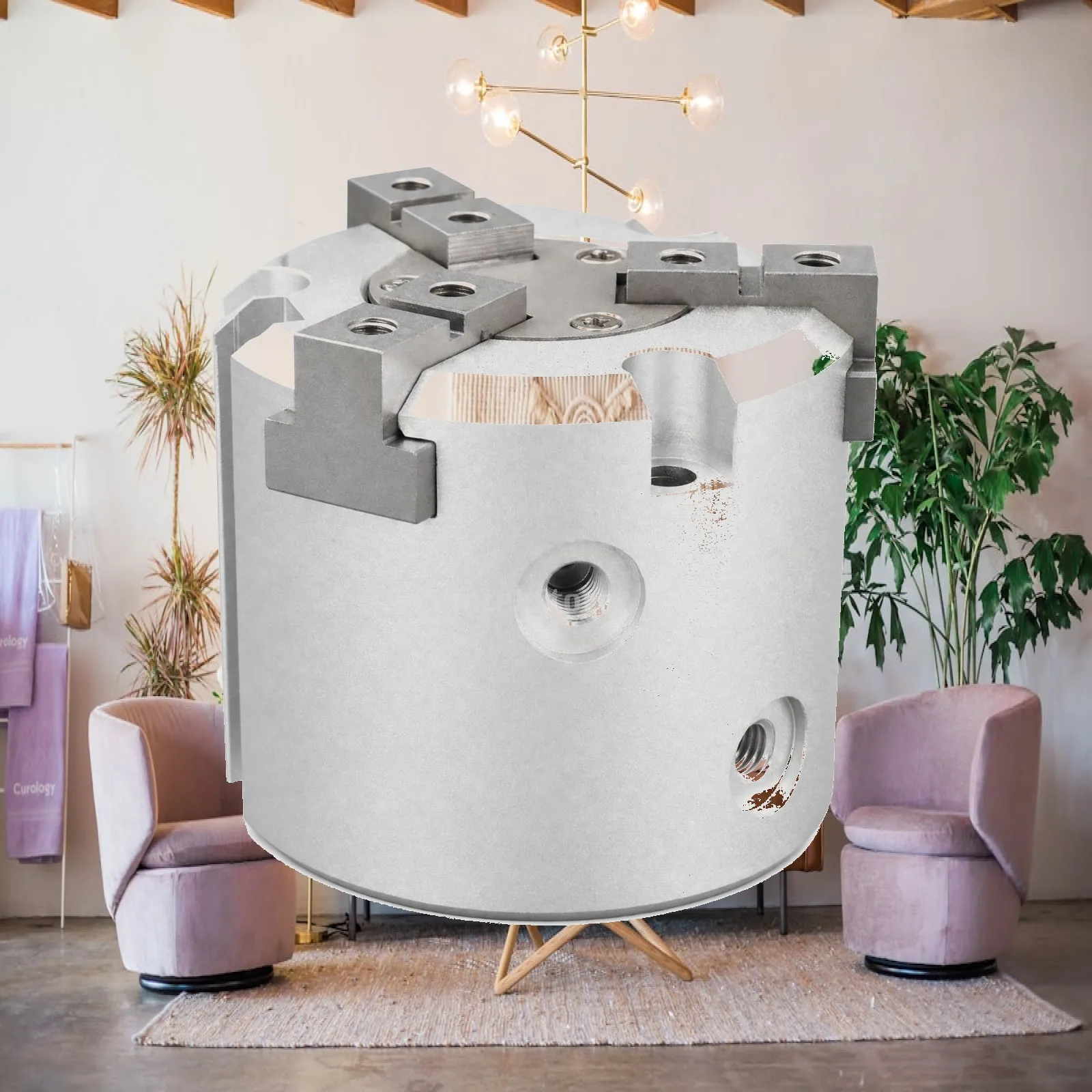 Air Powered Three Jaw Chuck Pneumatic Cylinder MHS3 Series Double Acting Clamping Device for Machining Fixture Workholding