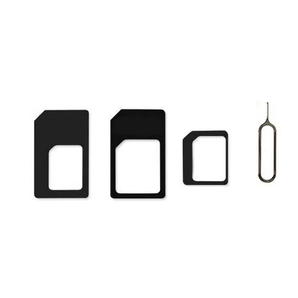 4Pcs Universal Mobile Phone SIM Card To Micro Standard Card Adapter Converter Sets Sim Card Tool for Mobile Phone Accessories