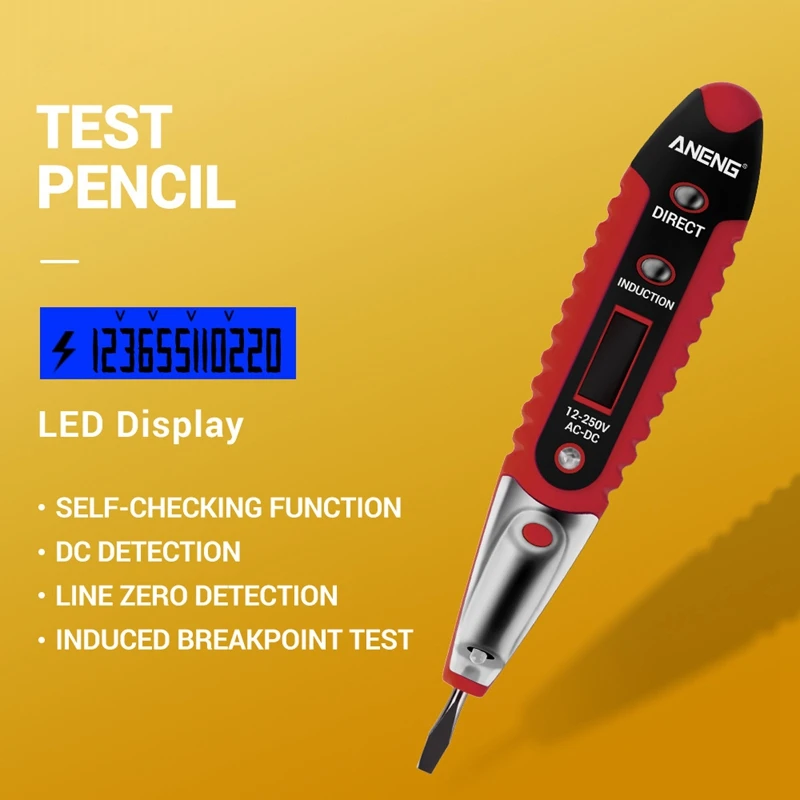 ANENG Voltage Tester LED Lighting Digital Display Safety Induction Electrician Tester