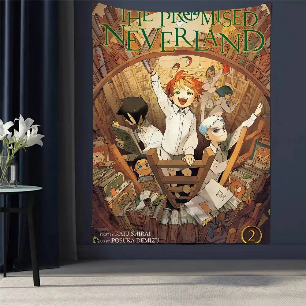 

Japanese Anime Cartoon The Promised Neverland Cartoon Tapestry Art Science Fiction Room Home Decor Art Home Decor