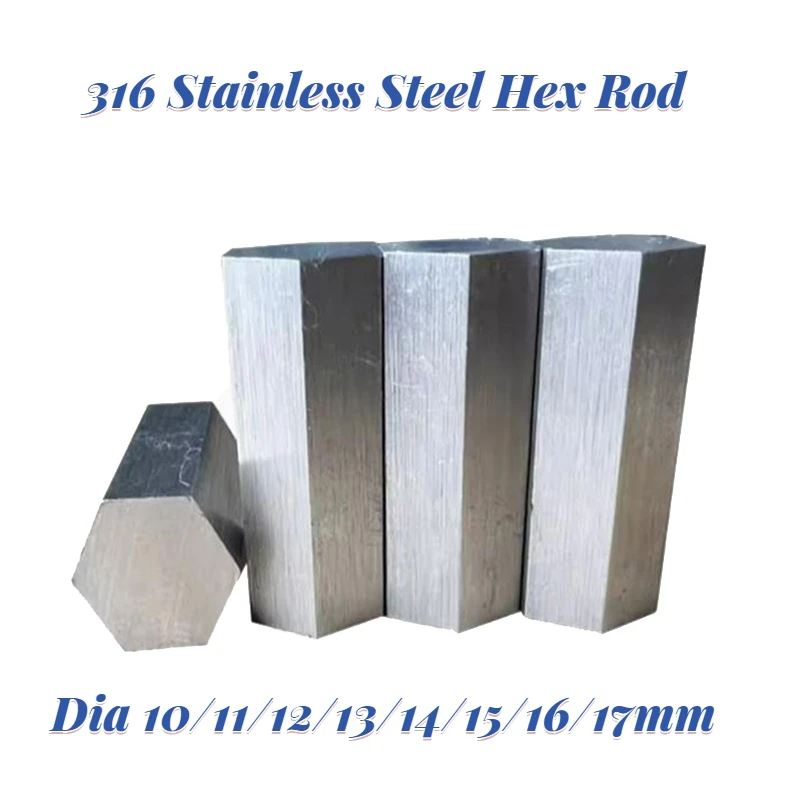 Hex Rod Linear Metric Hexagonal Bar Shaft Personalizado Comprimento 500 mm 10 mm 11 mm 12 mm 13 mm 14 mm 15 mm 16 mm 17 Milímetros 1pc Aço Inoxidável 316
