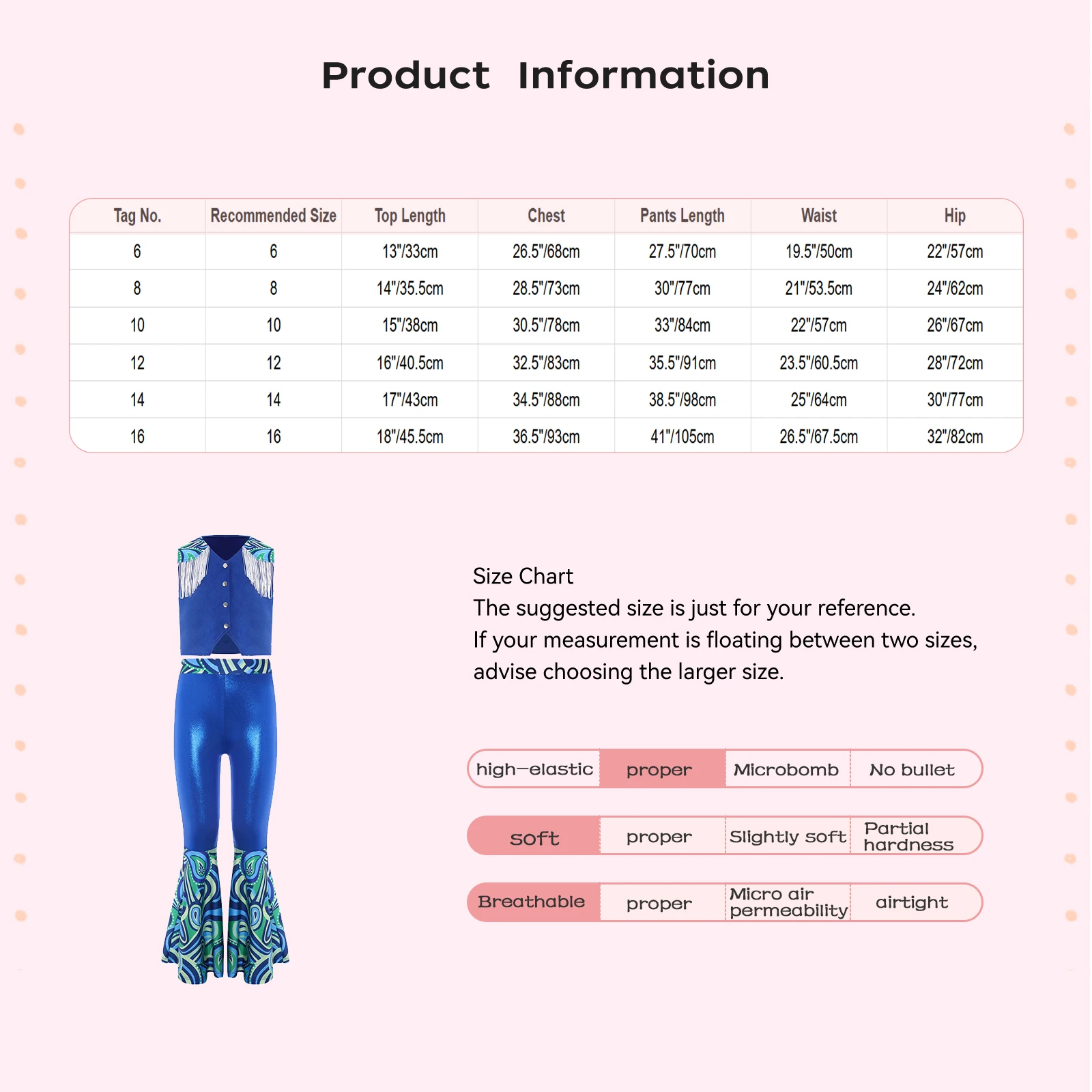 الأطفال فتاة الغربية راعية البقر الهبي ديسكو زي طباعة شرابة سترة مع جرس أسفل السراويل لجميع القديسين كرنفال حفلة تأثيري #6