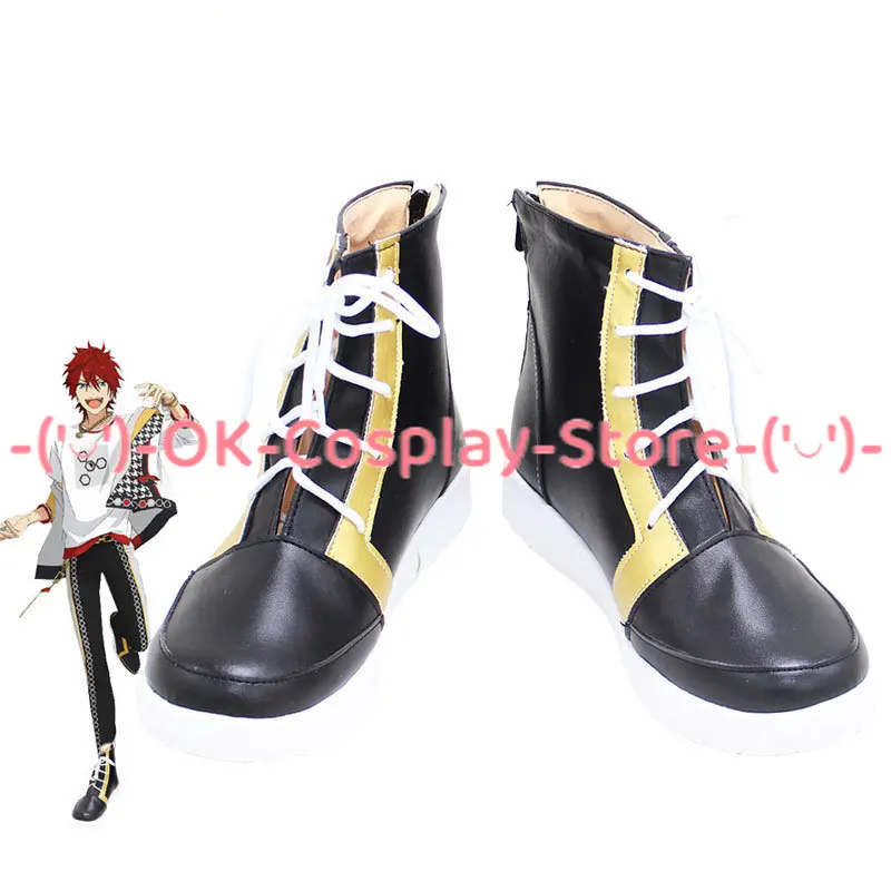 Game Ensemble Stars Crazy:B Amagi Rinne Cosplay Shoes Halloween Carnival Boots Cosplay Prop PU Leather Shoes Custom Made