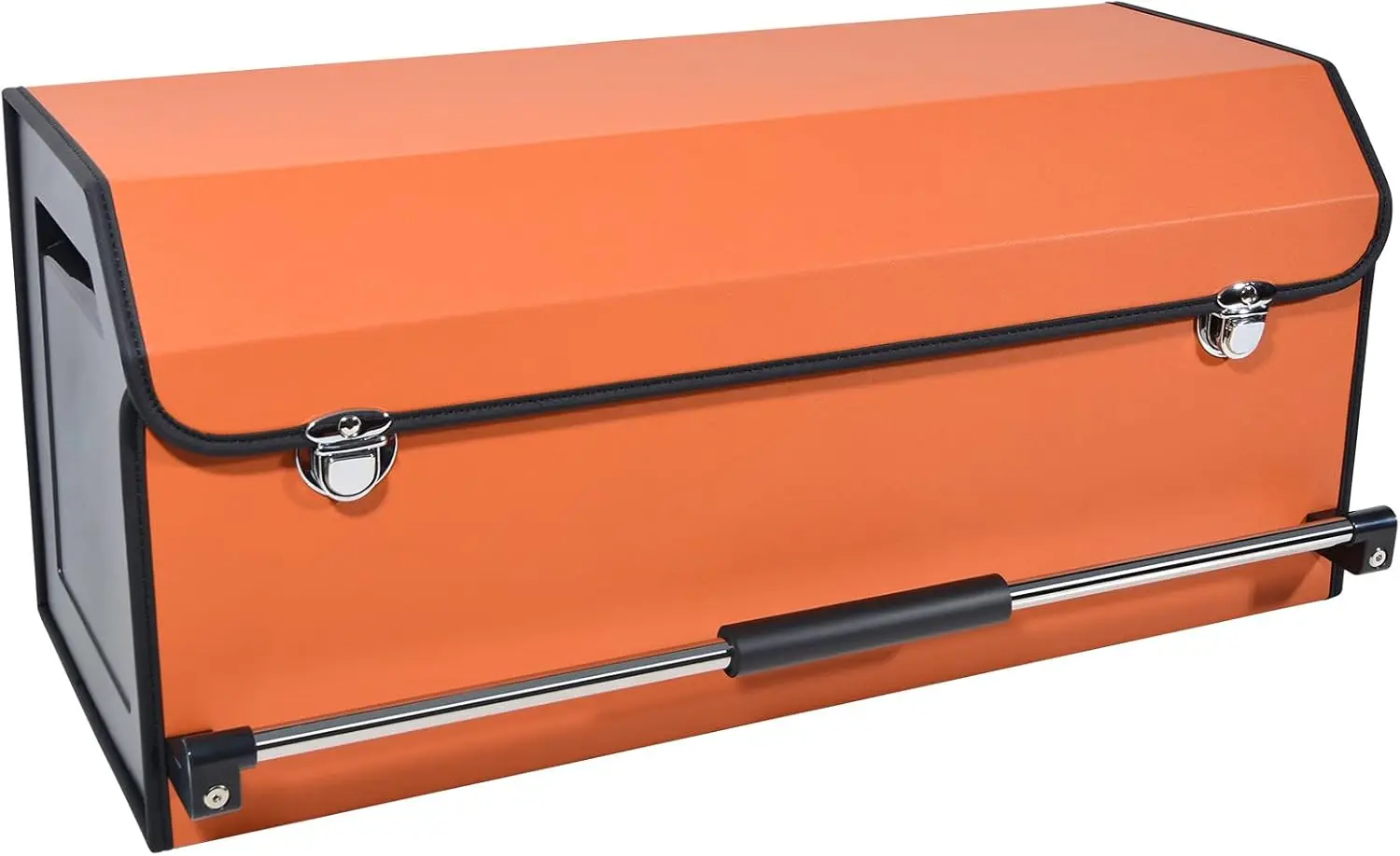 

Collapsible Leather Car Trunk Organizer for SUV with Lid and Handle, Orange Storage Box 27.1x11.4x12.2in
