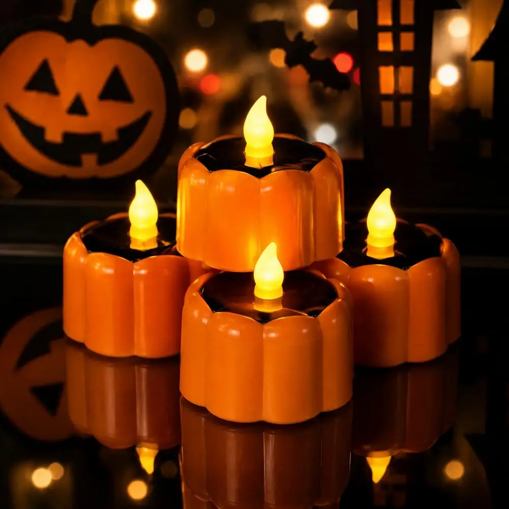 Outdoor Solar Pumpkin Lights Waterproof Garden Decorative Lamps Solar Pumpkin Garden Light Flickering Led Candle for Patio