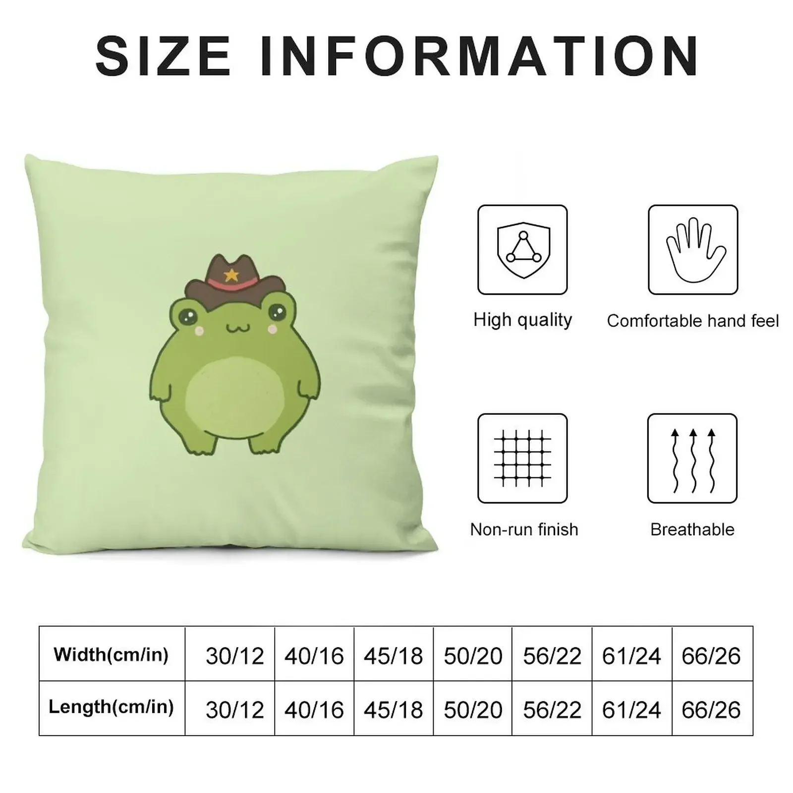 Cute Sheriff Frog with Cowboy Hat: Kawaii Cottagecore Aesthetic, Perfect for Teen, Pastel Chubby Cowgirl and Wester Throw Pillow